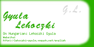 gyula lehoczki business card